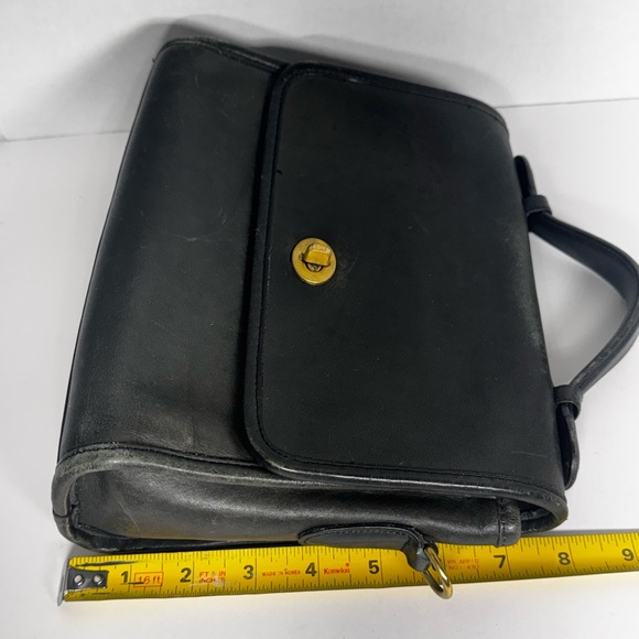 Vintage Coach Court Bag Black Leather Satchel Handbag 7205 No crossbody strap - Picture 11 of 15